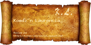 Komán Laurencia névjegykártya